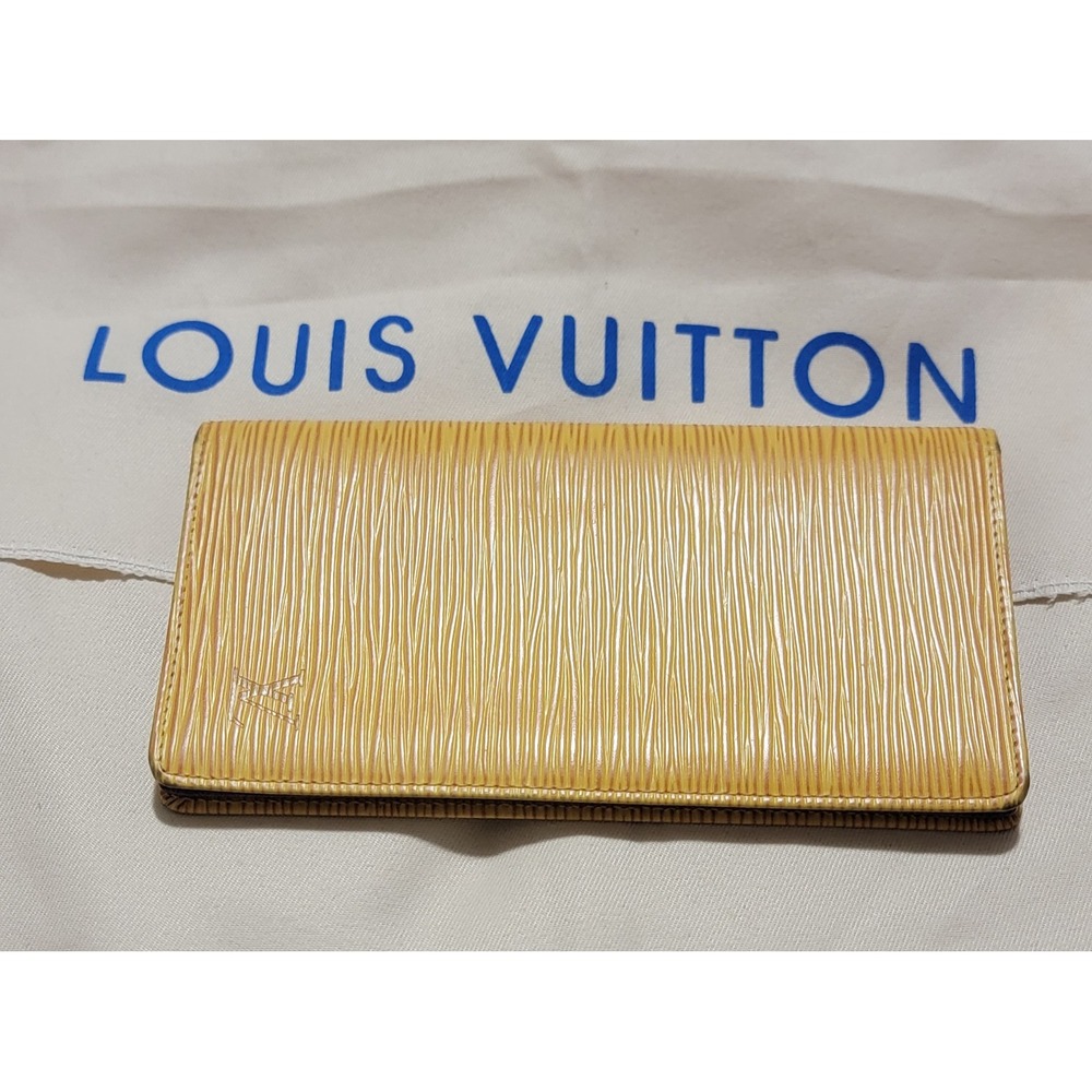 Louis Vuitton Yellow Epi Leather Yen Long Wallet‎ Purple Interior Made in Spain